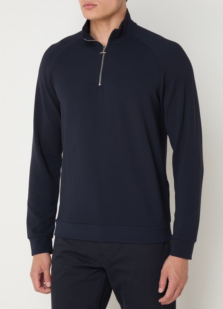 Reiss Fine-knit pullover with half zip