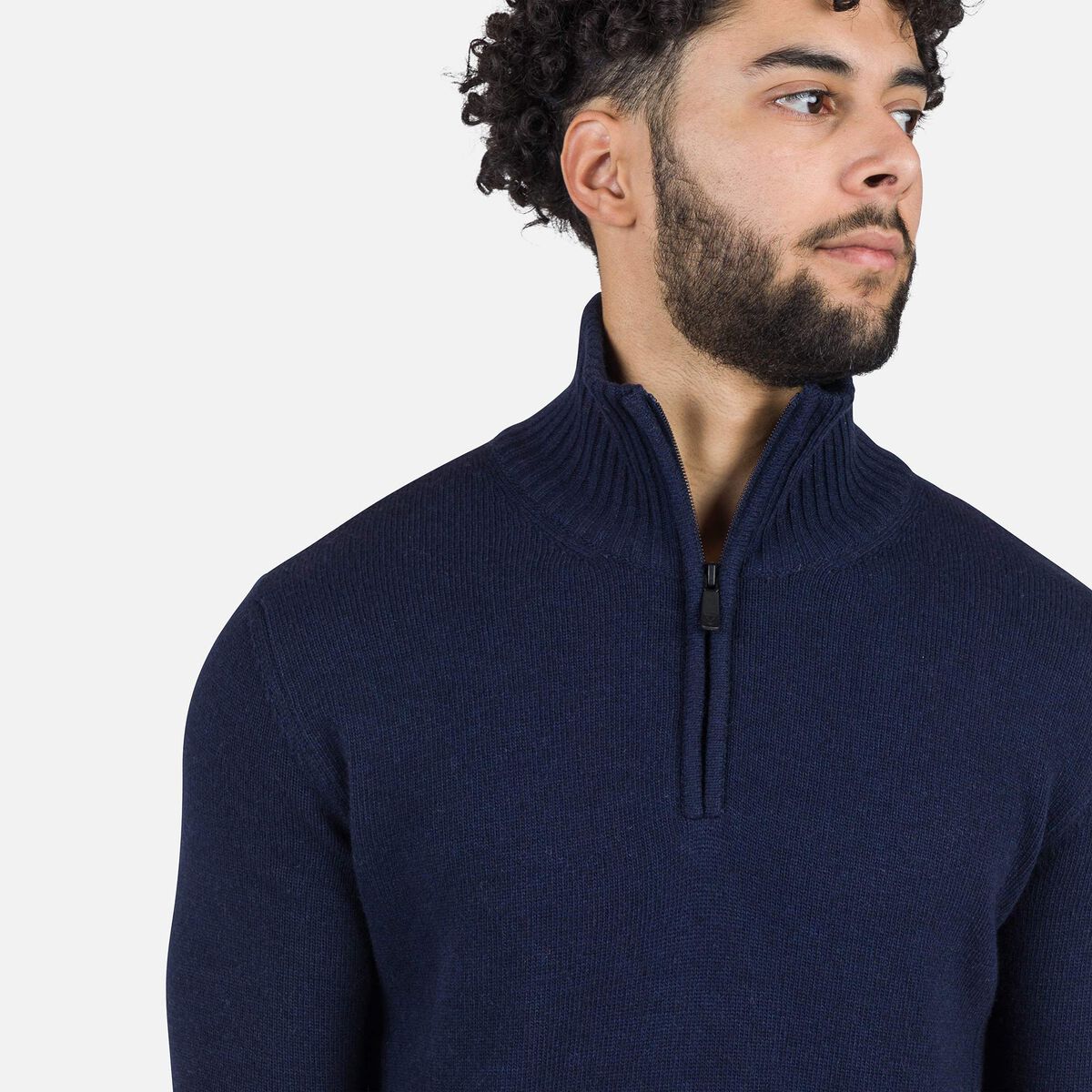 Herrenstrickpullover mit halblangem Reißverschluss Signature