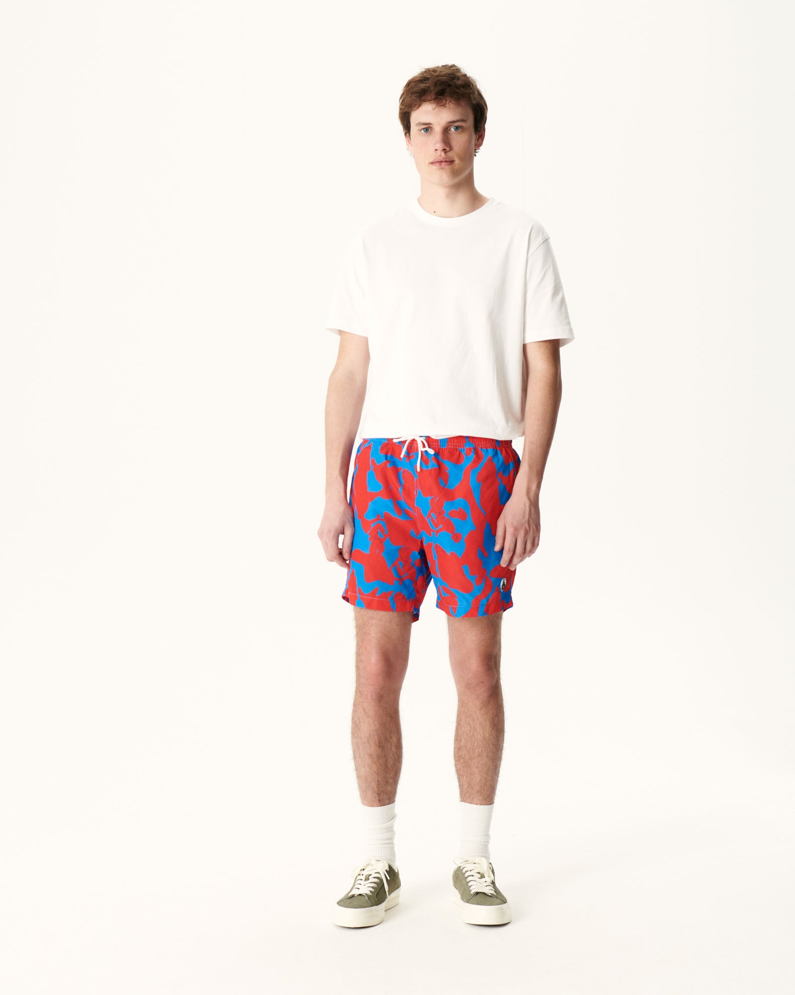 Short de bain Camo azur/Rouge intense Biarritz