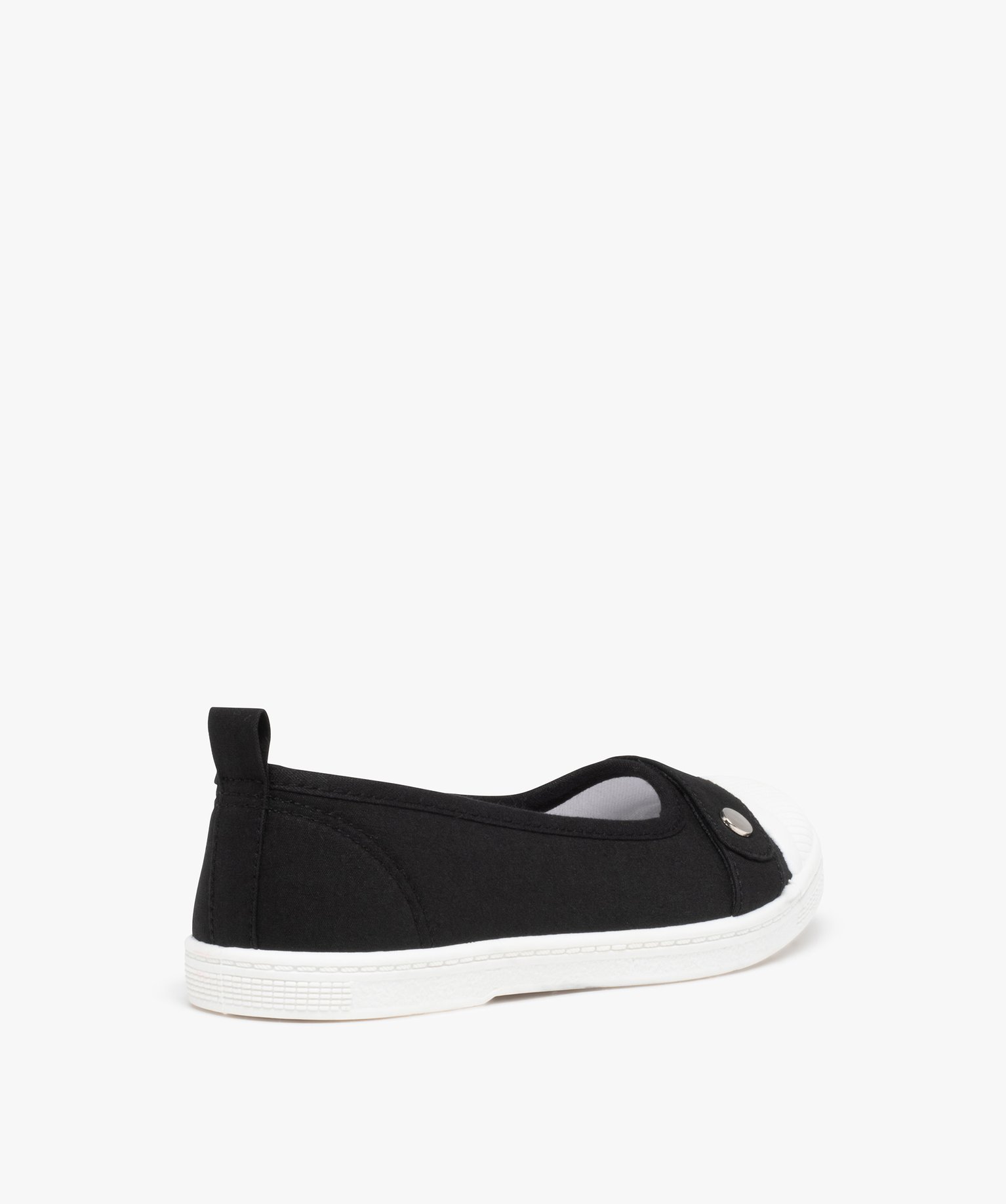 Ballerines fille en toile avec bout renforcé noir | GEMO