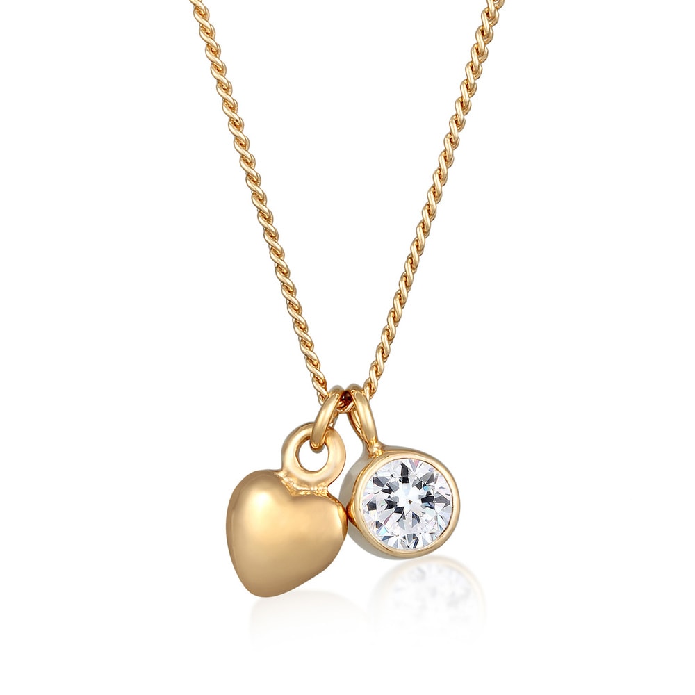 Elli Elli Collier Femmes pendentif cœur solitaire amour avec cristaux en argent sterli Bijoux