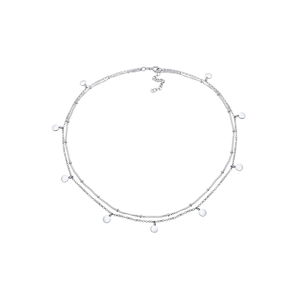 Elli Elli Collier Femme Choker Boule Couches Look Plaquette en Argent Sterling 925 collier