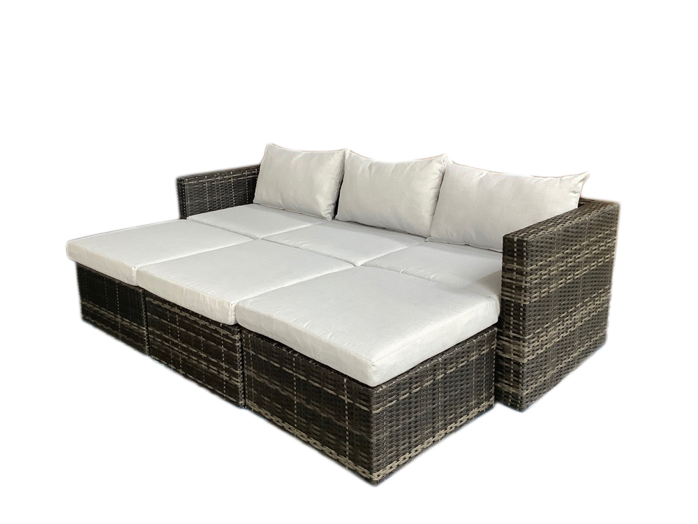 schütte Home & Living Rattan Multifunktionslounge 13-tlg. mit Auflagen hellgrau K/D