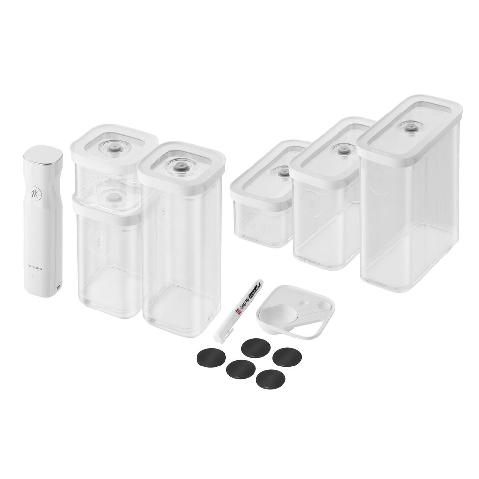 CUBE Vacuum starter set, S & M / 9-pcs, transparent-white