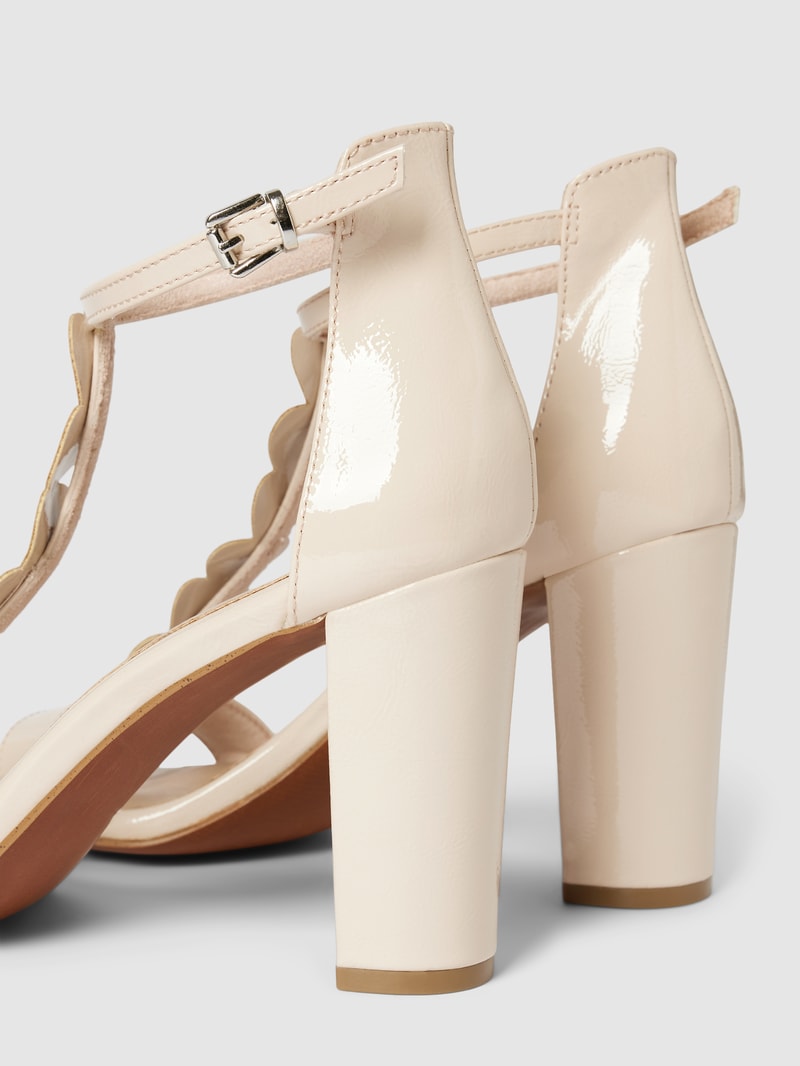 Sandaletten mit Strasssteinbesatz Modell 'Glam' in beige