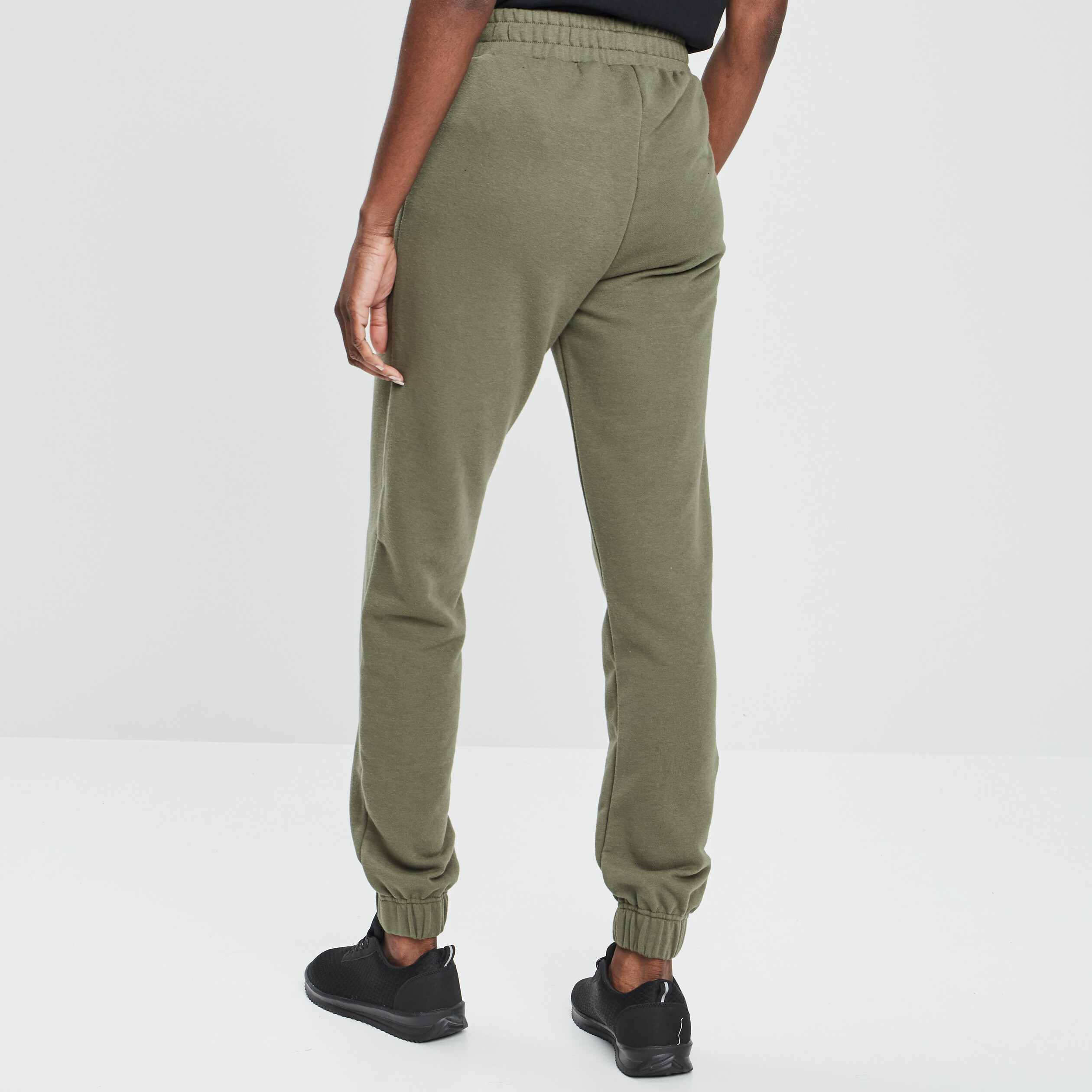 Pantalon jogging slim taille élastiquée vert kaki femme | La Halle