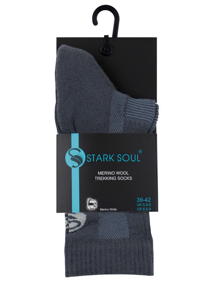 Stark Soul® Merino Outdoor Trekking Socken in grau günstig kaufen