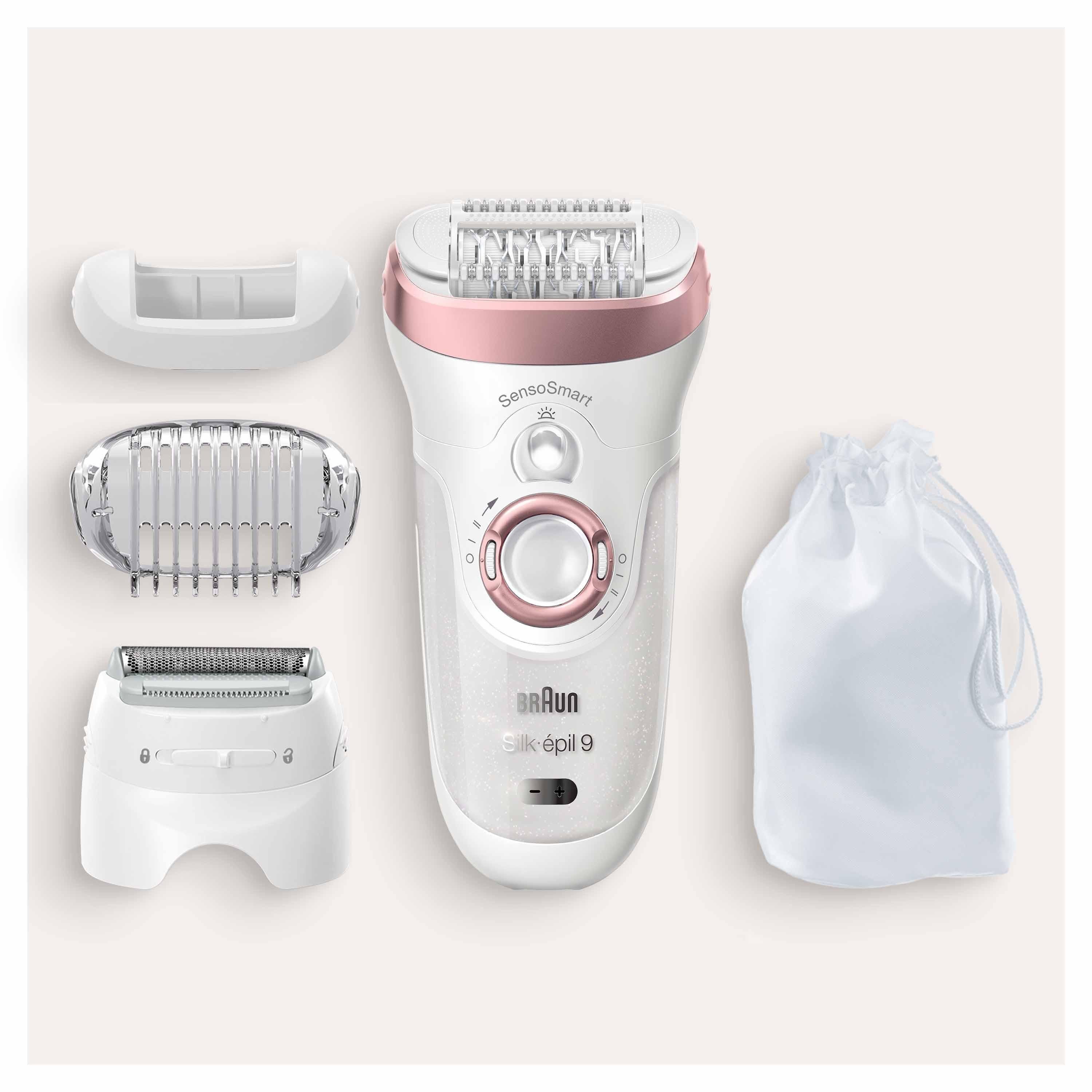 Braun Epilierer Silk-épil 9 9-720 SensoSmart, Aufsätze: 3 St., Wet & Dry