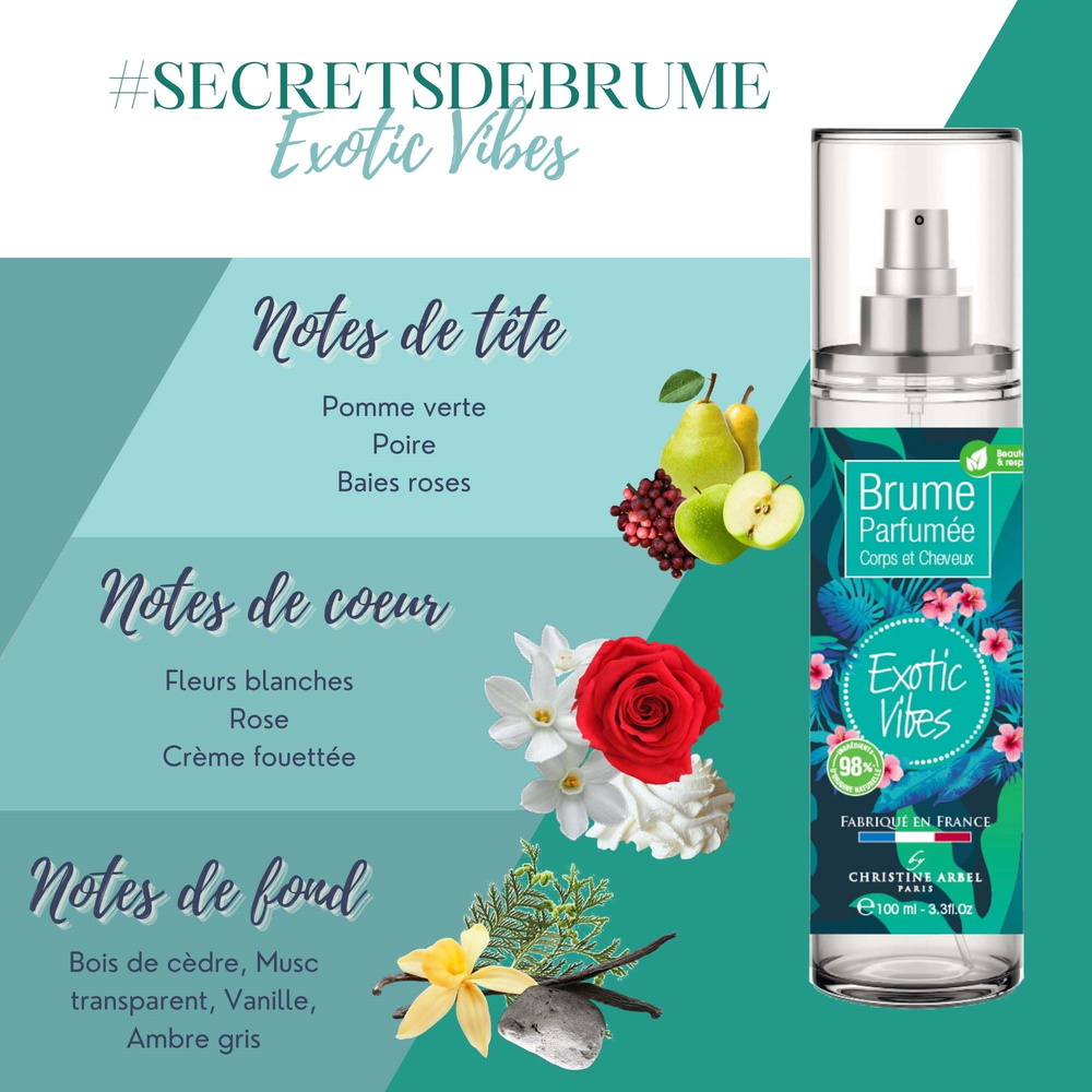 christine arbel Brume Corps et Cheveux EXOTIC VIBES 100ml BRUME PARFUMEE