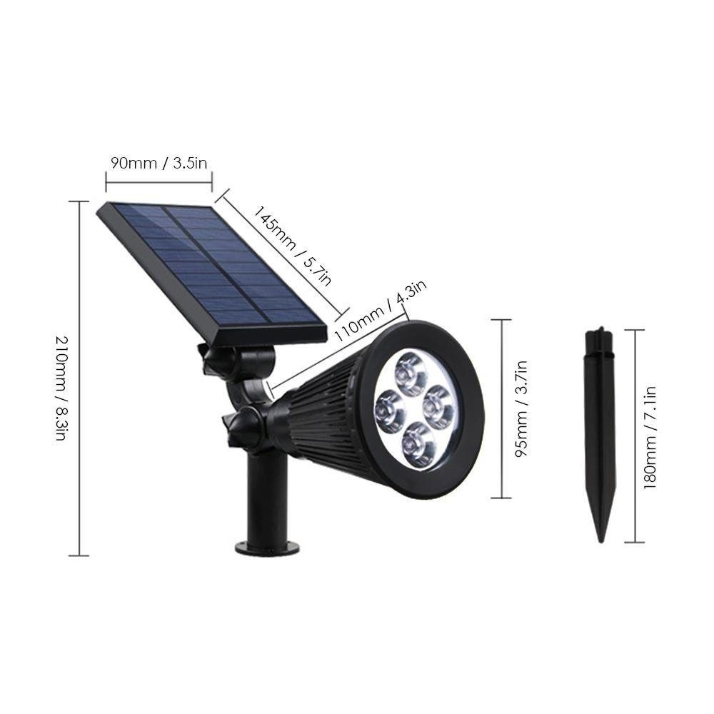 iscooter Gartenleuchte Solar Gartenleuchte Solarstrahler, Automatisch Ein/Aus, LED fest integriert, Kaltweiß, IP65 Wasserdicht, LED Solarleuchte Solarlampe für Außen, Hof, Garage