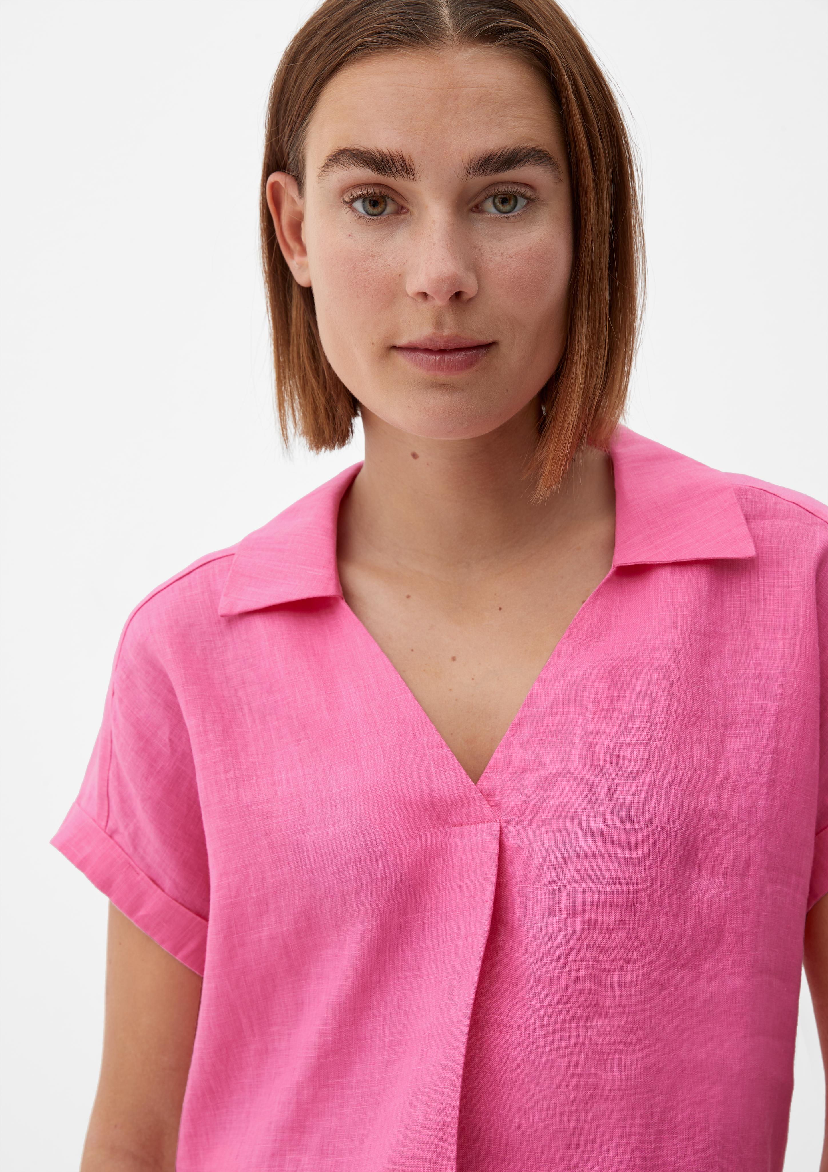 Blusenshirt mit Leinen-Front  2132144-4426