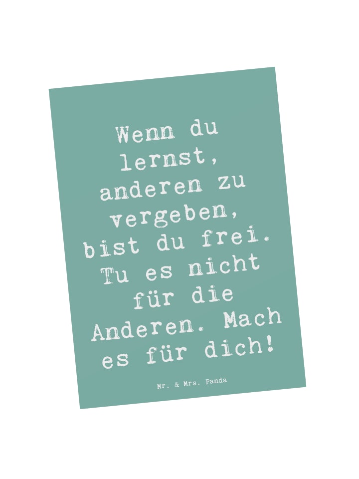 Mr. & Mrs. Panda Postkarte Spruch Vergebung Freiheit mit Spruch in Meeresbrise günstig kaufen onesize
