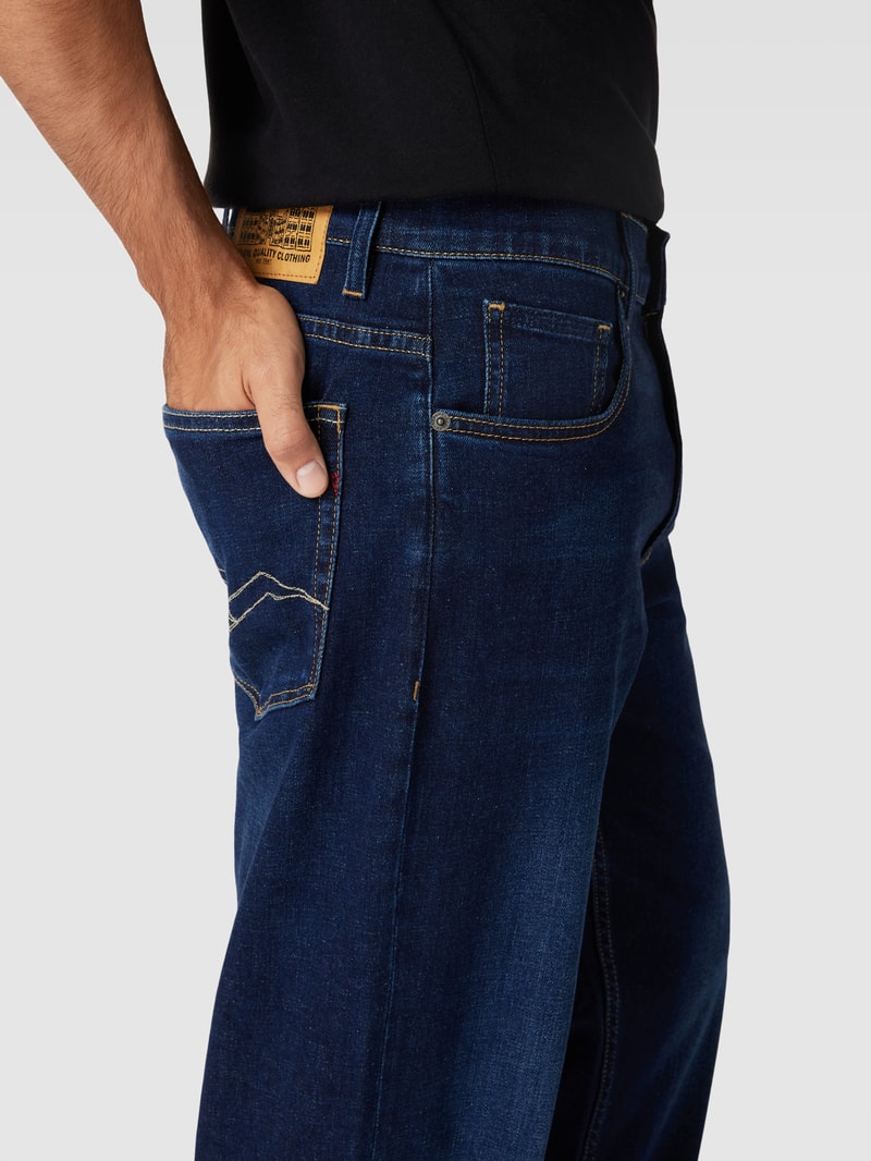 Relaxed Fit Jeans im 5-Pocket-Design Modell 'KIRAN' in marineblau