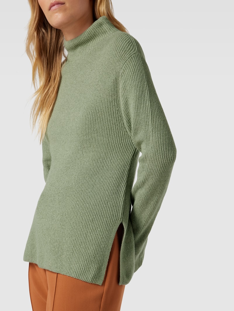 Strickpullover mit Turtleneck in hellgrün meliert