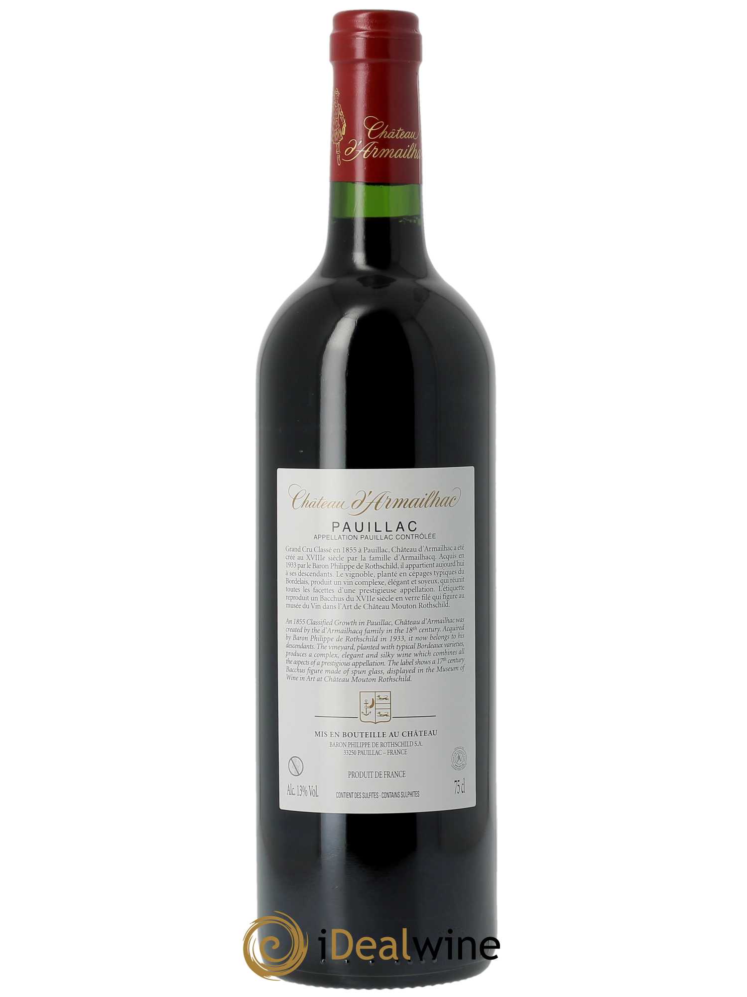 Château d'Armailhac - Mouton Baron(ne) Philippe 5ème Grand Cru Classé (CBO à partir de 6 BTS) 2020 - Lot de 1 Bouteille