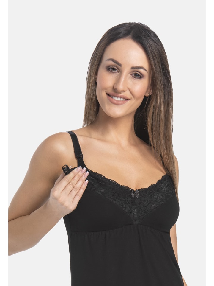 Teyli Umstandsnachthemd Mommy in schwarz günstig kaufen