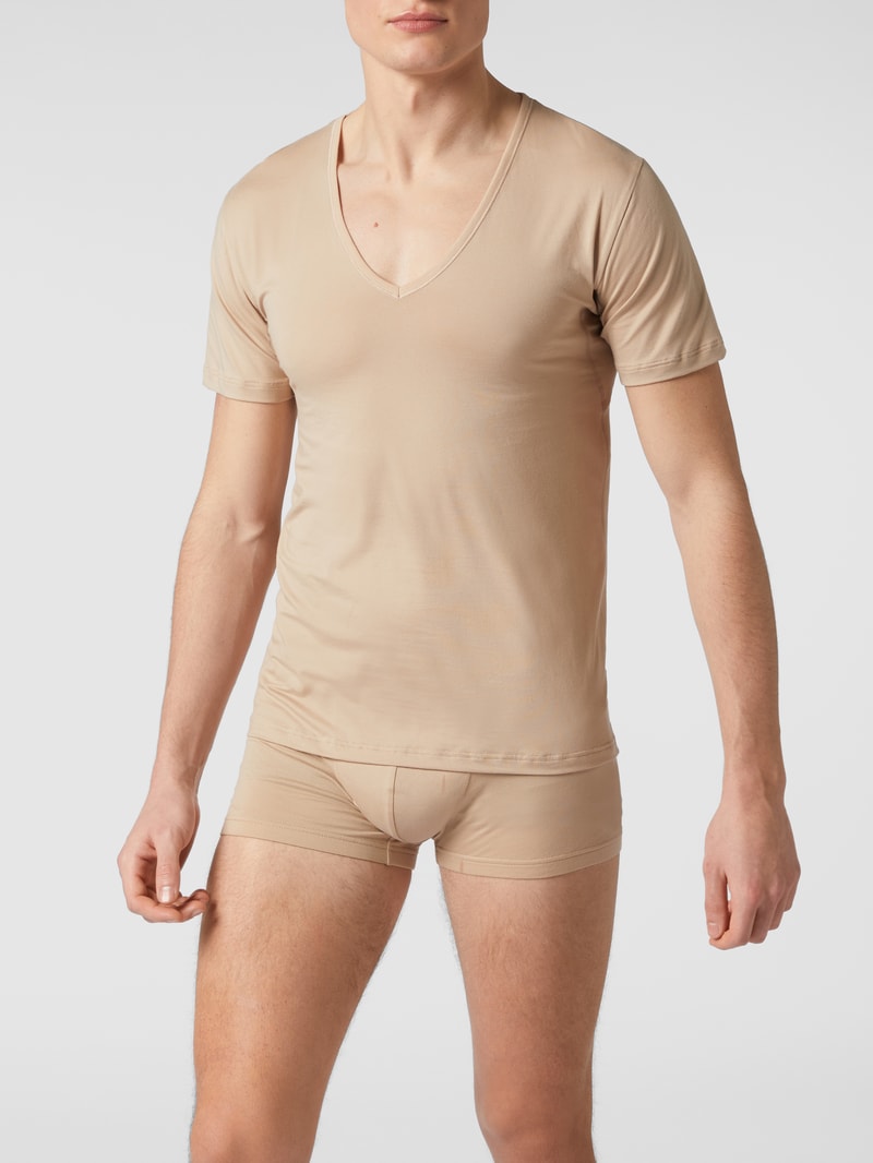 T-Shirt mit Stretch-Anteil Modell 'Das Drunterhemd' in ecru