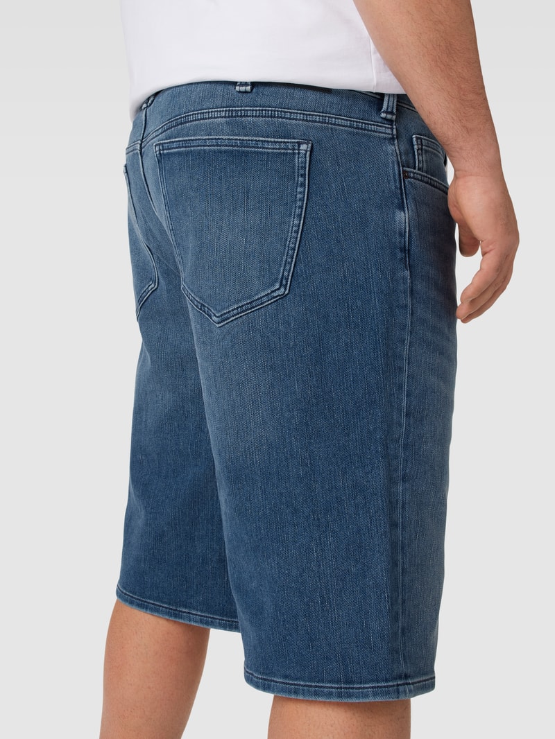 PLUS SIZE Regular Fit Jeansshorts im Used-Look in hellblau meliert