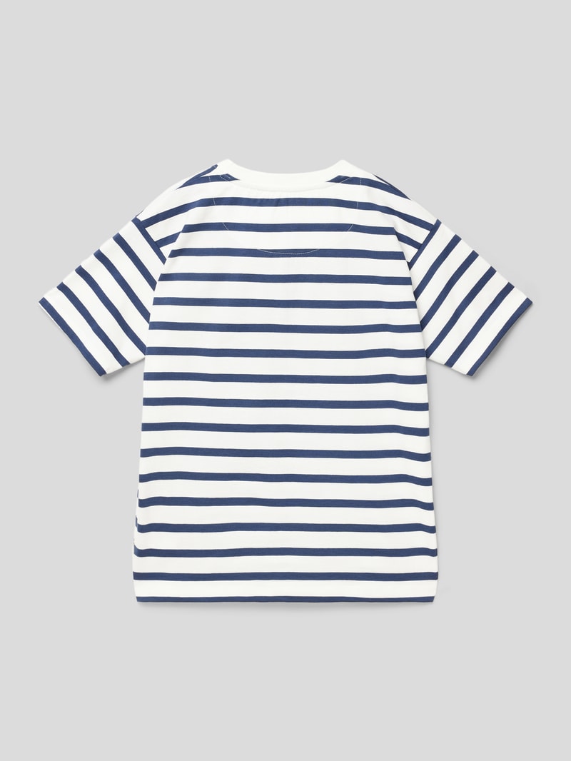 T-Shirt mit Streifenmuster in blau