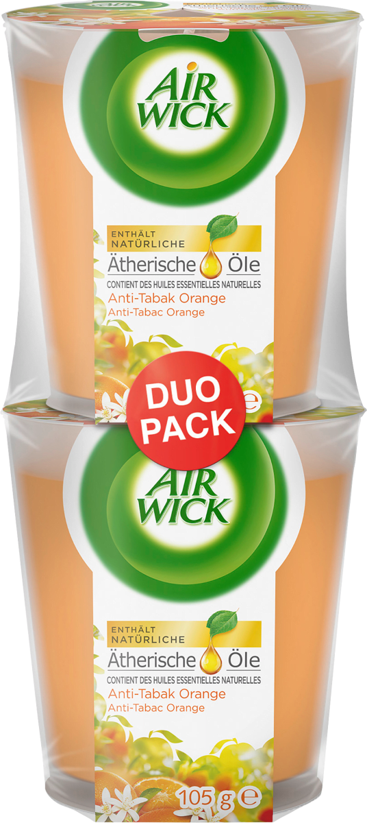 Duftkerze im Glas Anti-Tabak Orange (2x105 g), 2 St