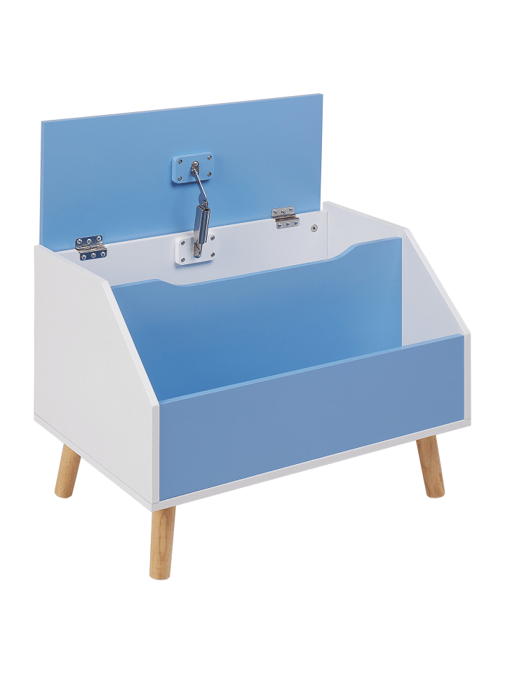 Beliani Sideboard CASPER in Blau/Weiß/Heller Holzfarbton - (W) 60 x (H) 43 x (L) 41 cm günstig kaufen onesize