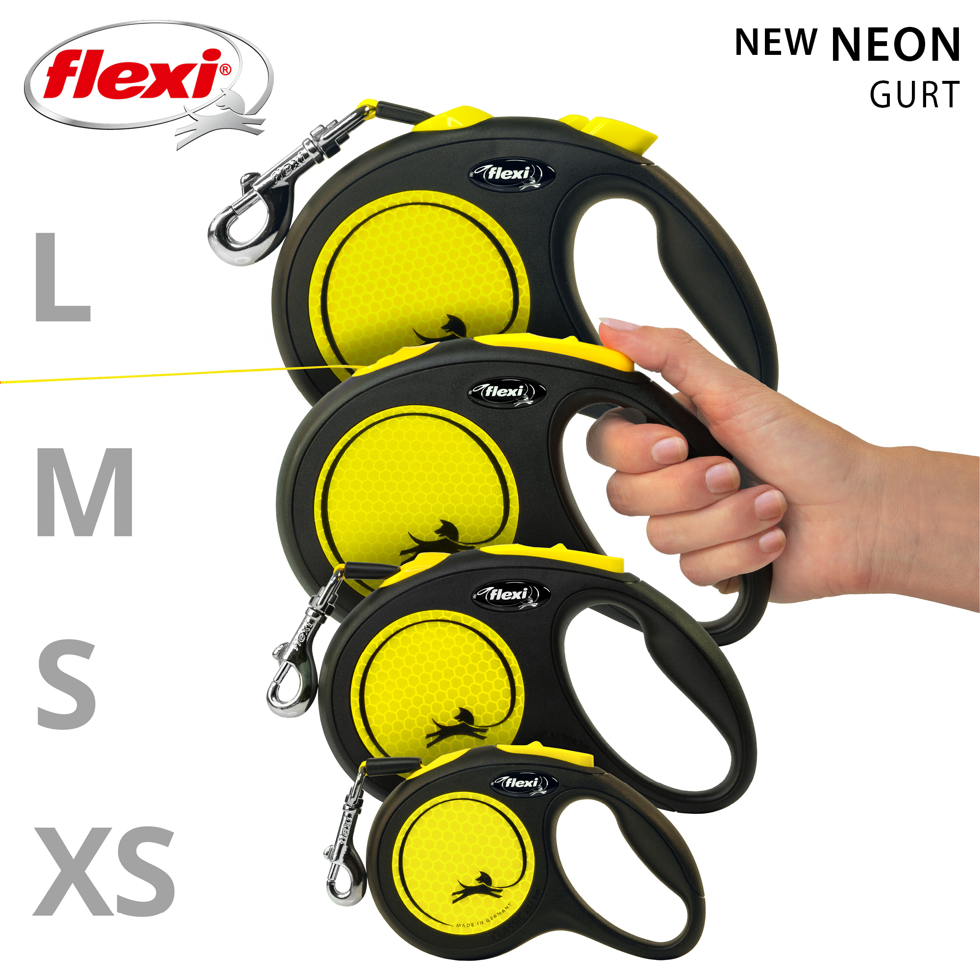 Flexi Hundeleinen Flexi New Neon Gurt neon M