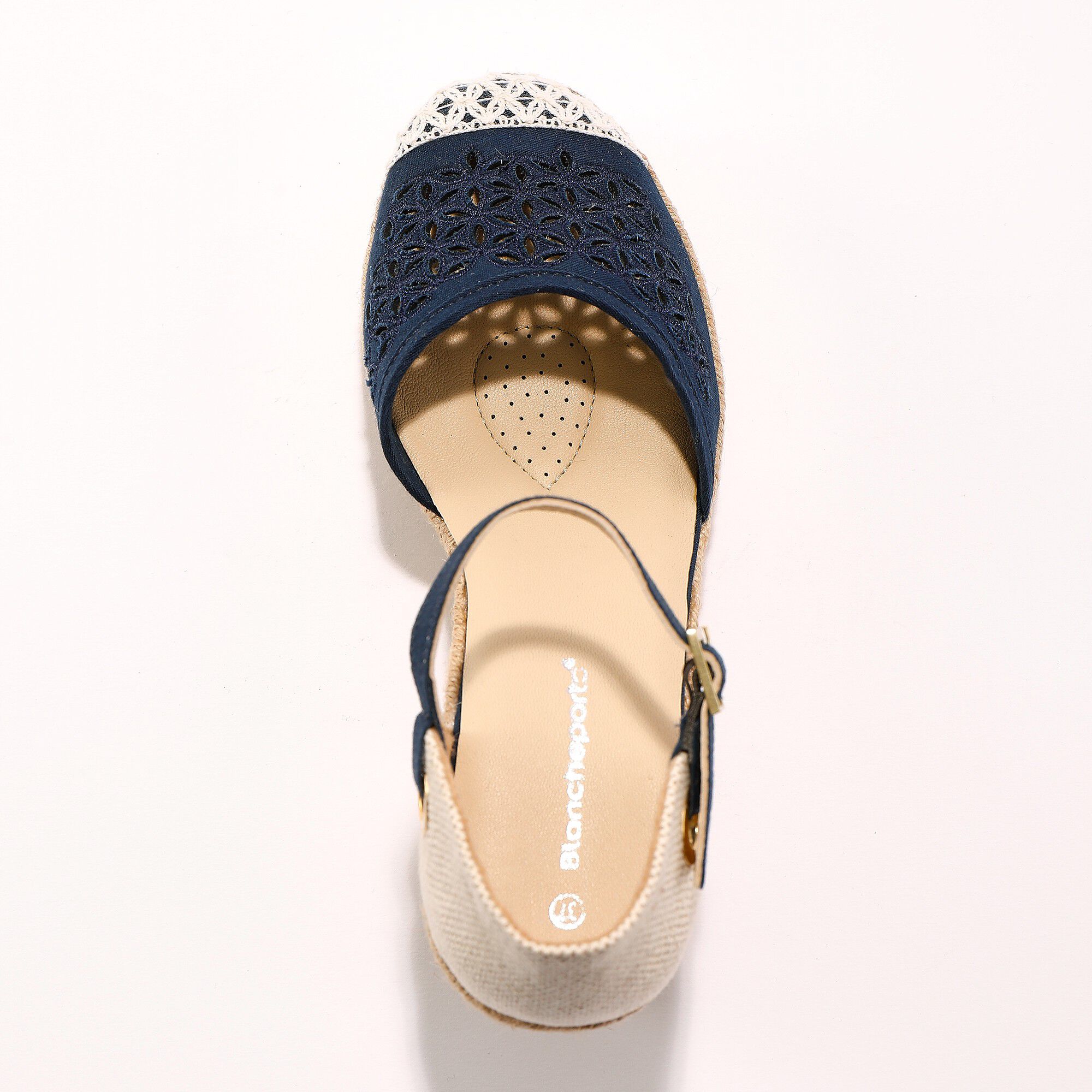 Espadrilles compensées dessus macramé