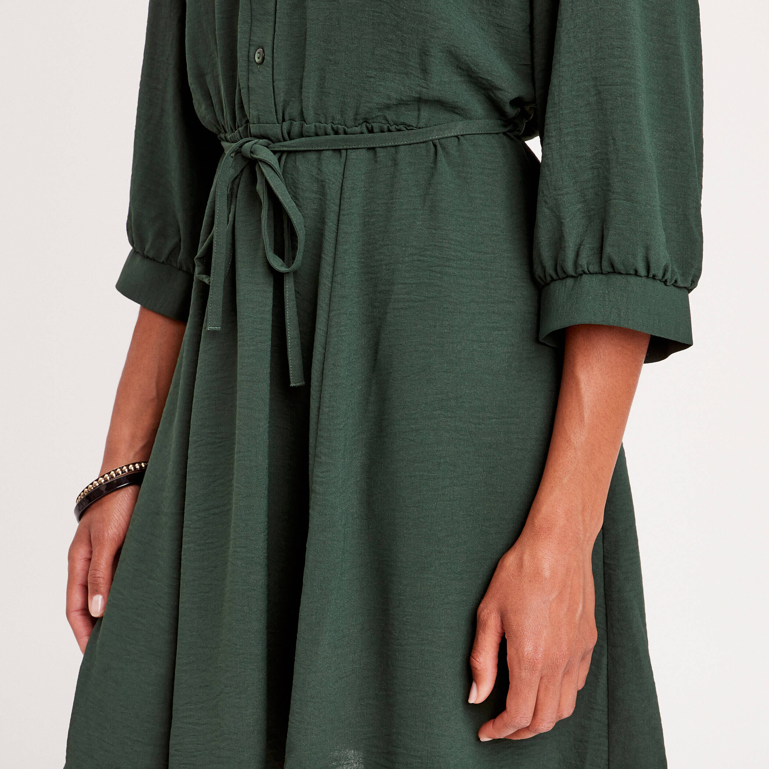 Robe patineuse fluide vert femme | Cache Cache
