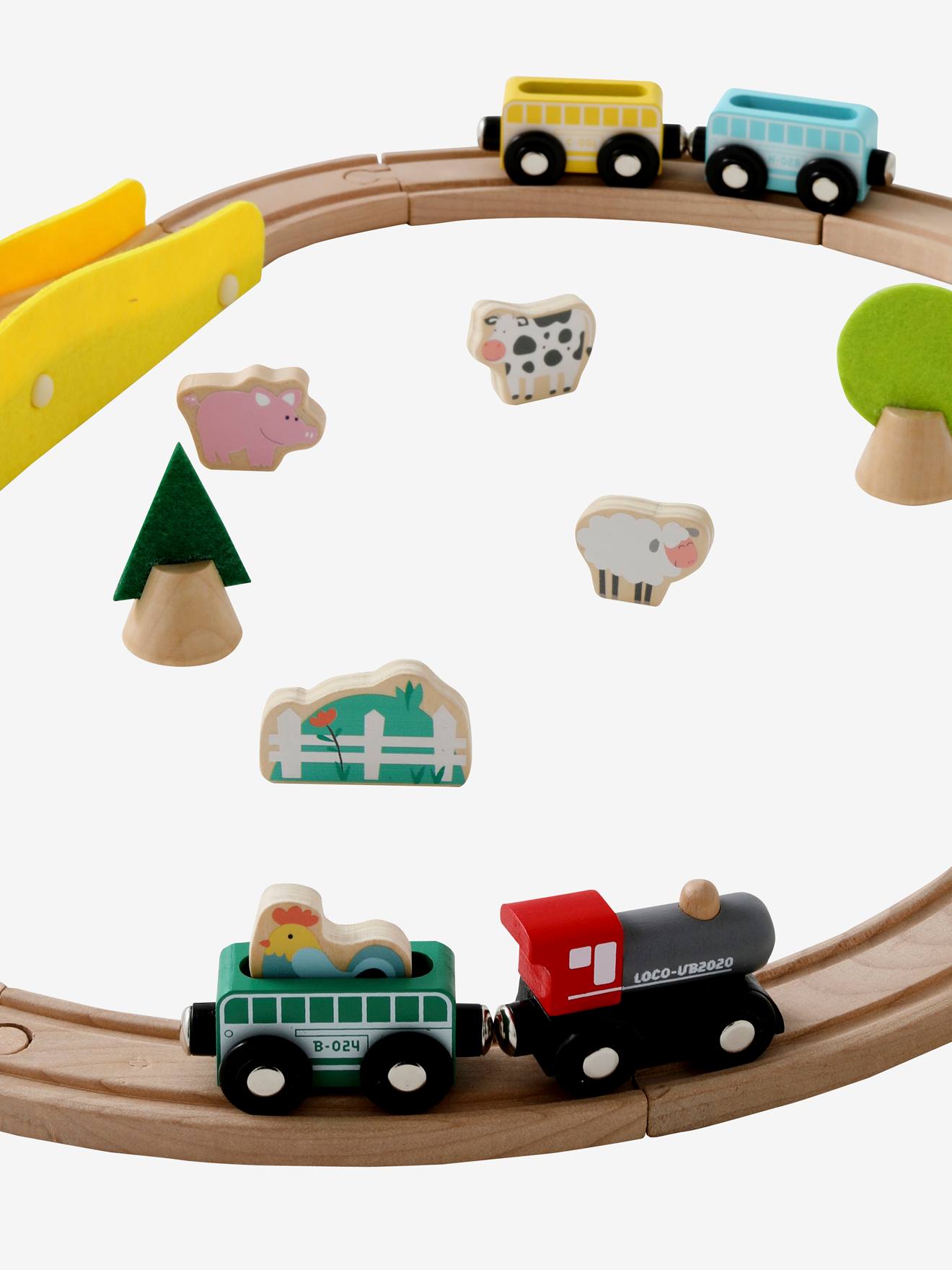 Petit circuit de train en bois FSC® multicolore