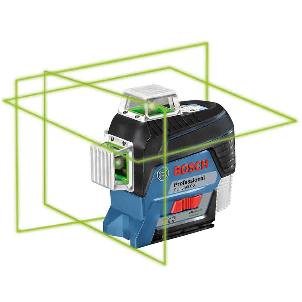 Nível a laser verde multilinhas BOSCH 3 x 360° com Bluetooth GLL3-80CG