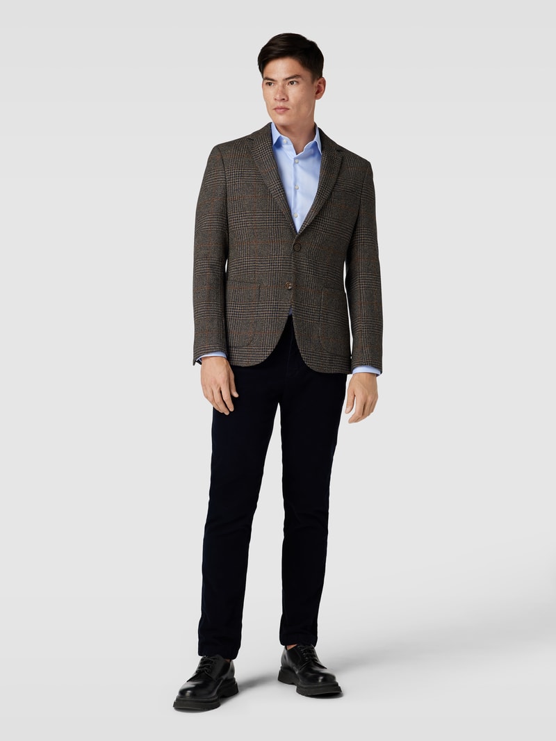 Cordhose mit Logo-Stitching Modell 'DENTON' in marineblau