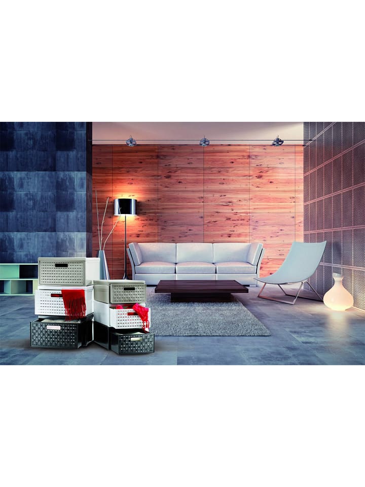 Rotho Country Schubladenbox 8.3l Schub in Rattan-Optik, Kunststoff (PP) in Weiß günstig kaufen onesize