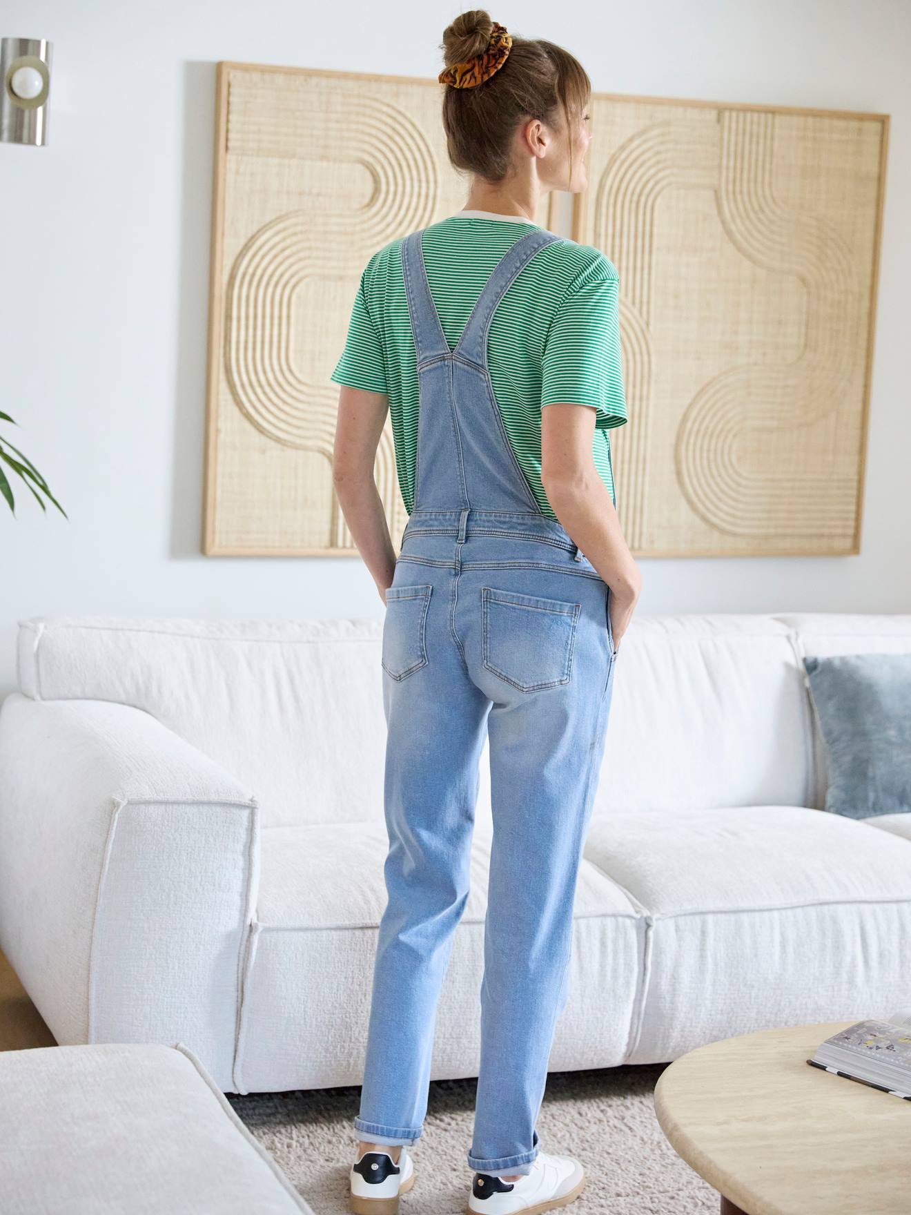 Vertbaudet Latzjeans für Schwangerschaft & Stillzeit, Mom-Fit - dunkelblau