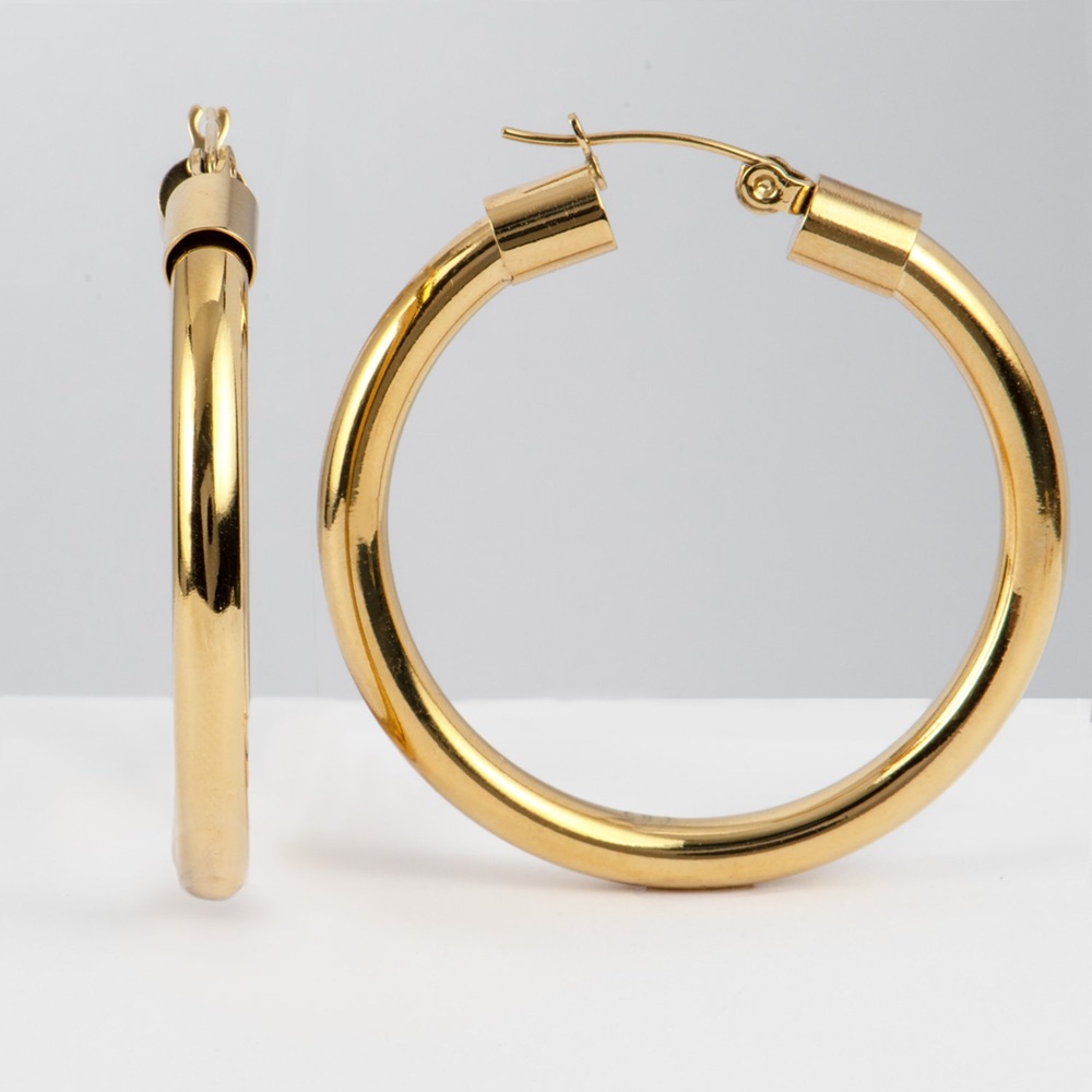 Jacques Lemans Créoles Acier inoxydable Boucles d'oreilles