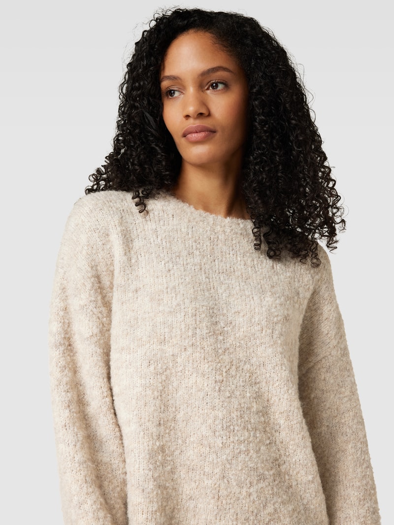 Strickpullover mit Rundhalsausschnitt Modell 'Glenda' in sand
