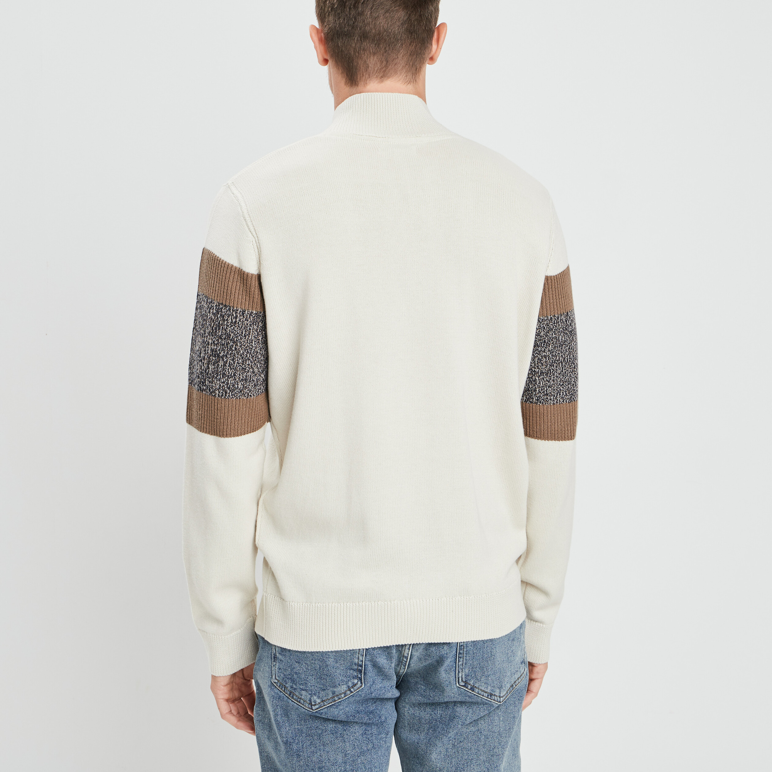 Pull avec col montant ivoire homme | La Halle