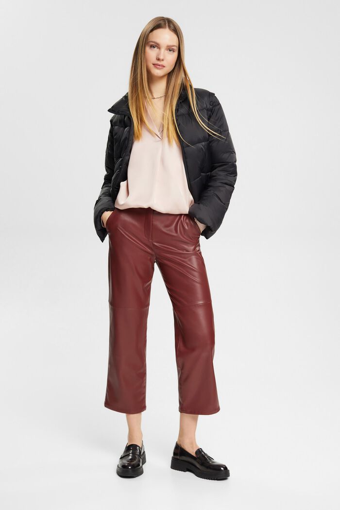 Satinbluse mit Reverskragen, LENZING™ ECOVERO™