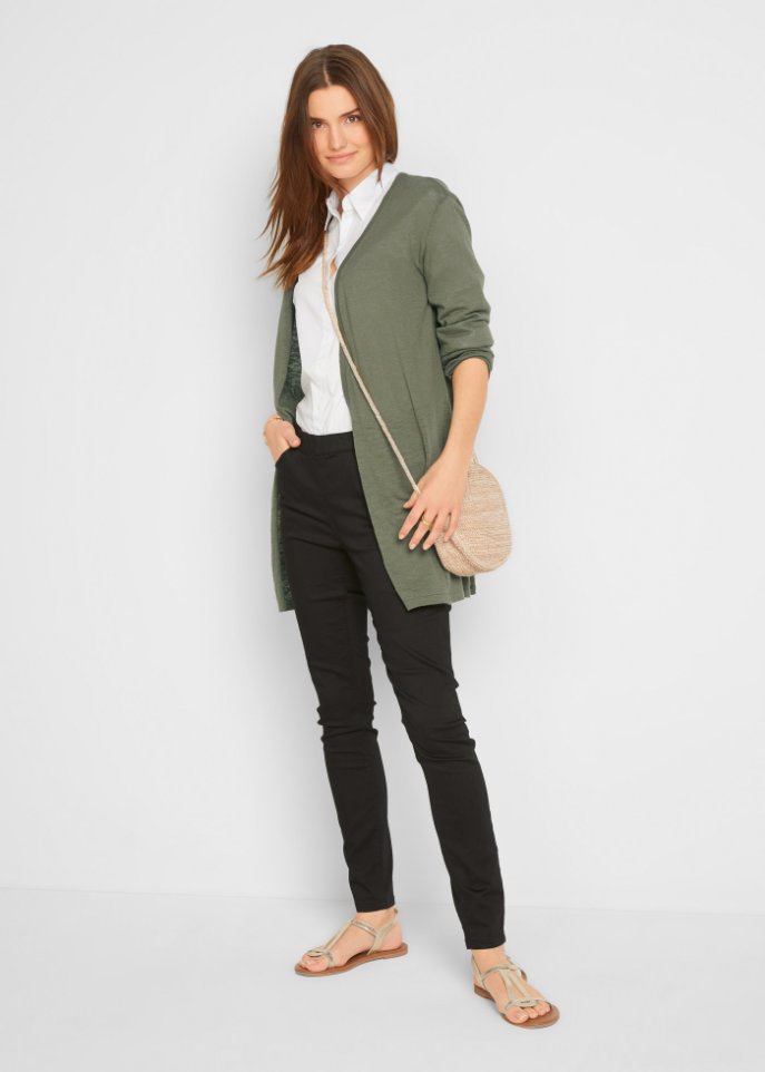 Longstrickjacke, offen