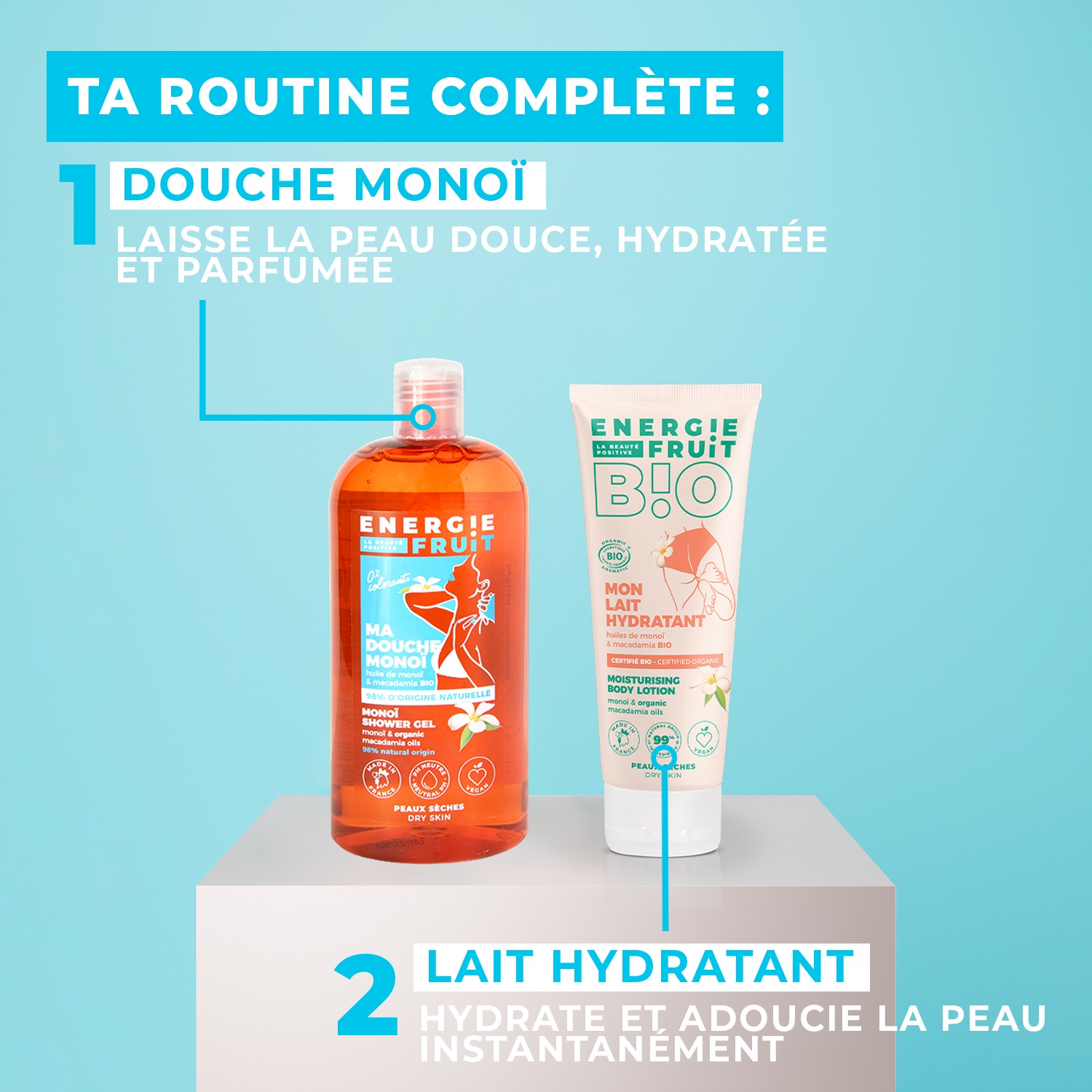 Energie Fruit tusfürdő monoi és bio makadámiaolajjal (98%)