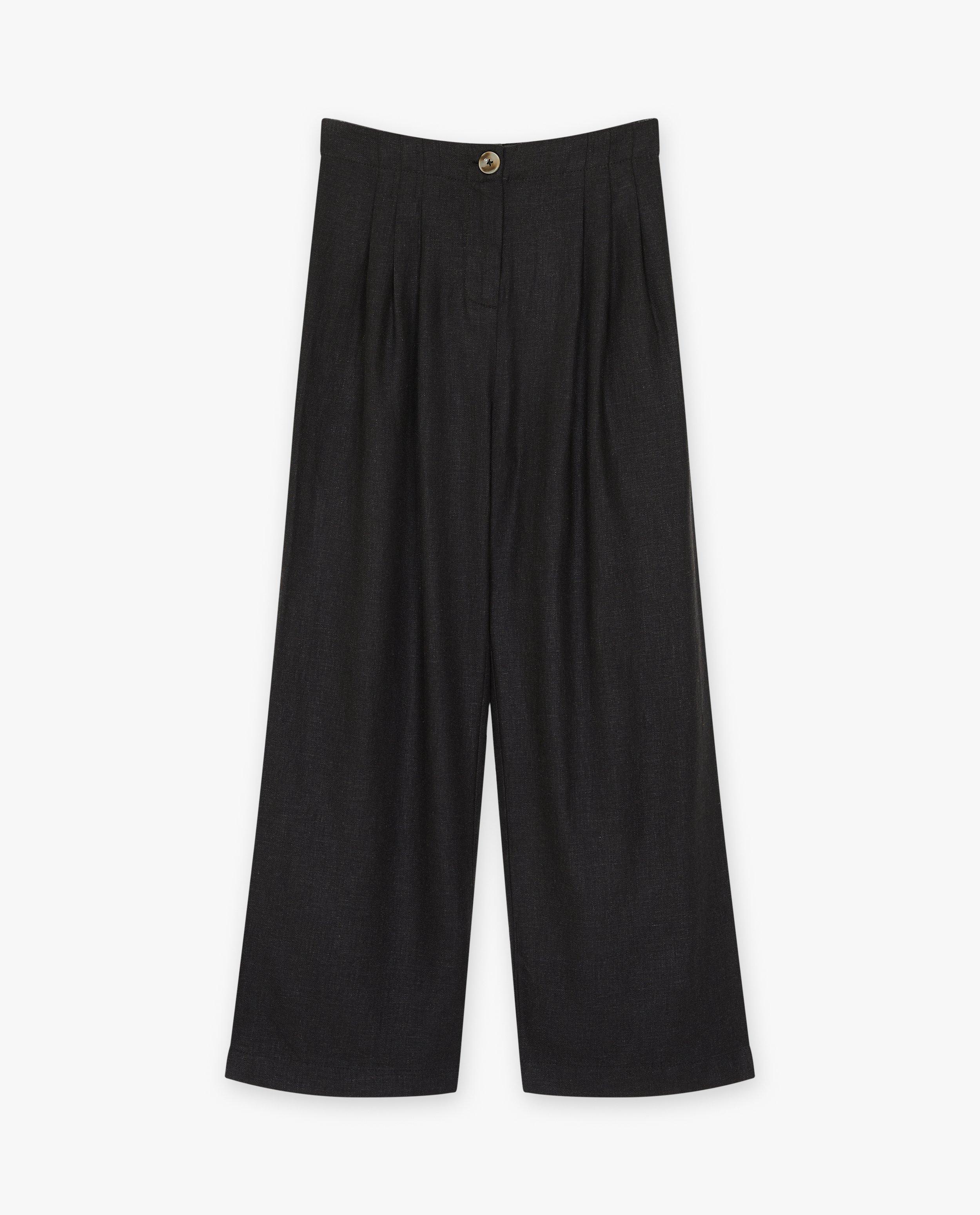 Pantaloni negri din amestec de in Fish & Chips