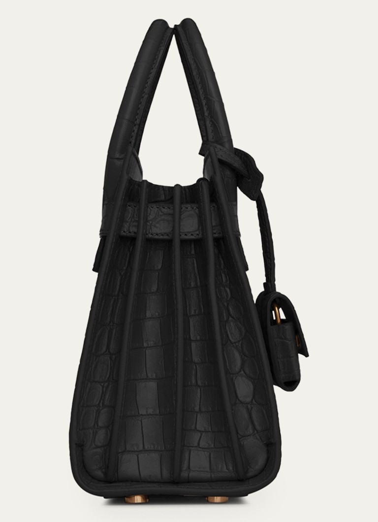 Saint Laurent Sac de Jour Nano-veske i kalveskinn med krokodilletekstur