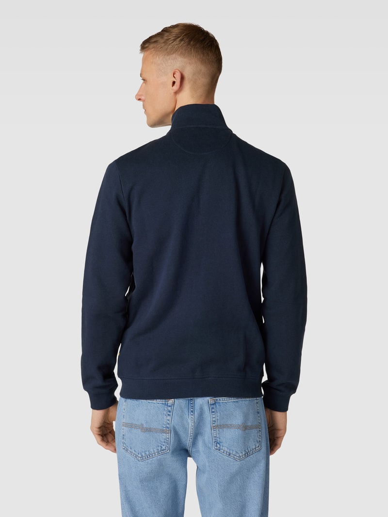 Sweatjacke mit Label-Detail in dunkelblau