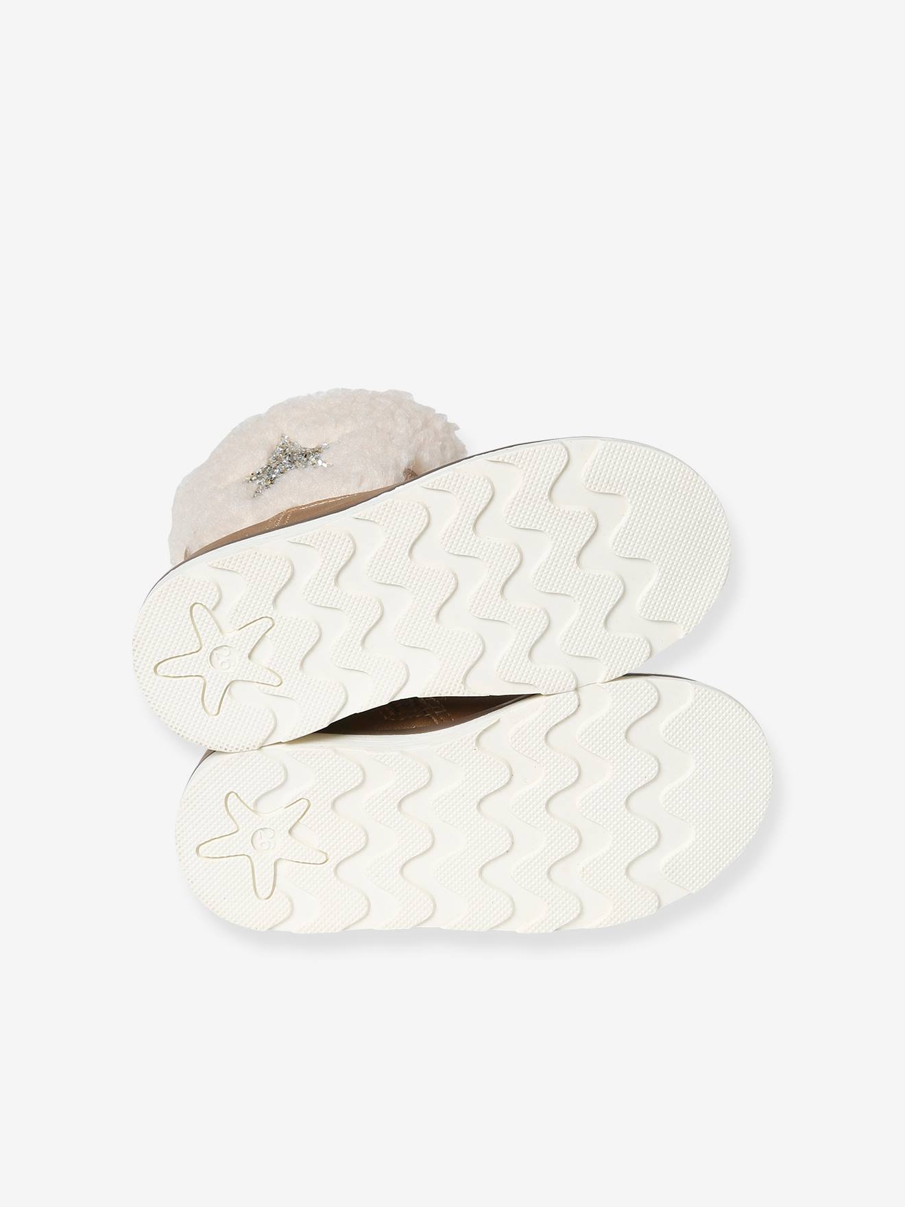 Boots fourrées zippées fille collection maternelle taupe
