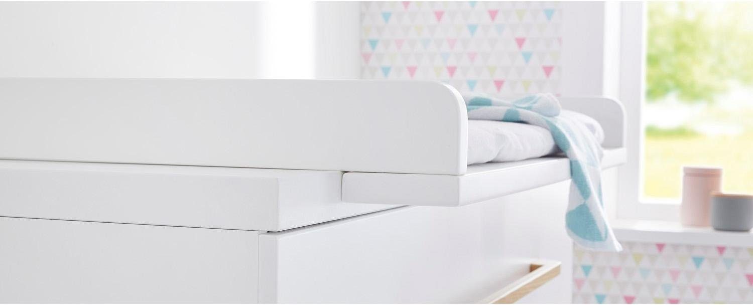 Pinolino® Babyzimmer-Komplettset Riva, (Set, 3-St., Kinderbett, Schrank, Wickelkommode), breit groß; mit Kinderbett, Schrank und Wickelkommode