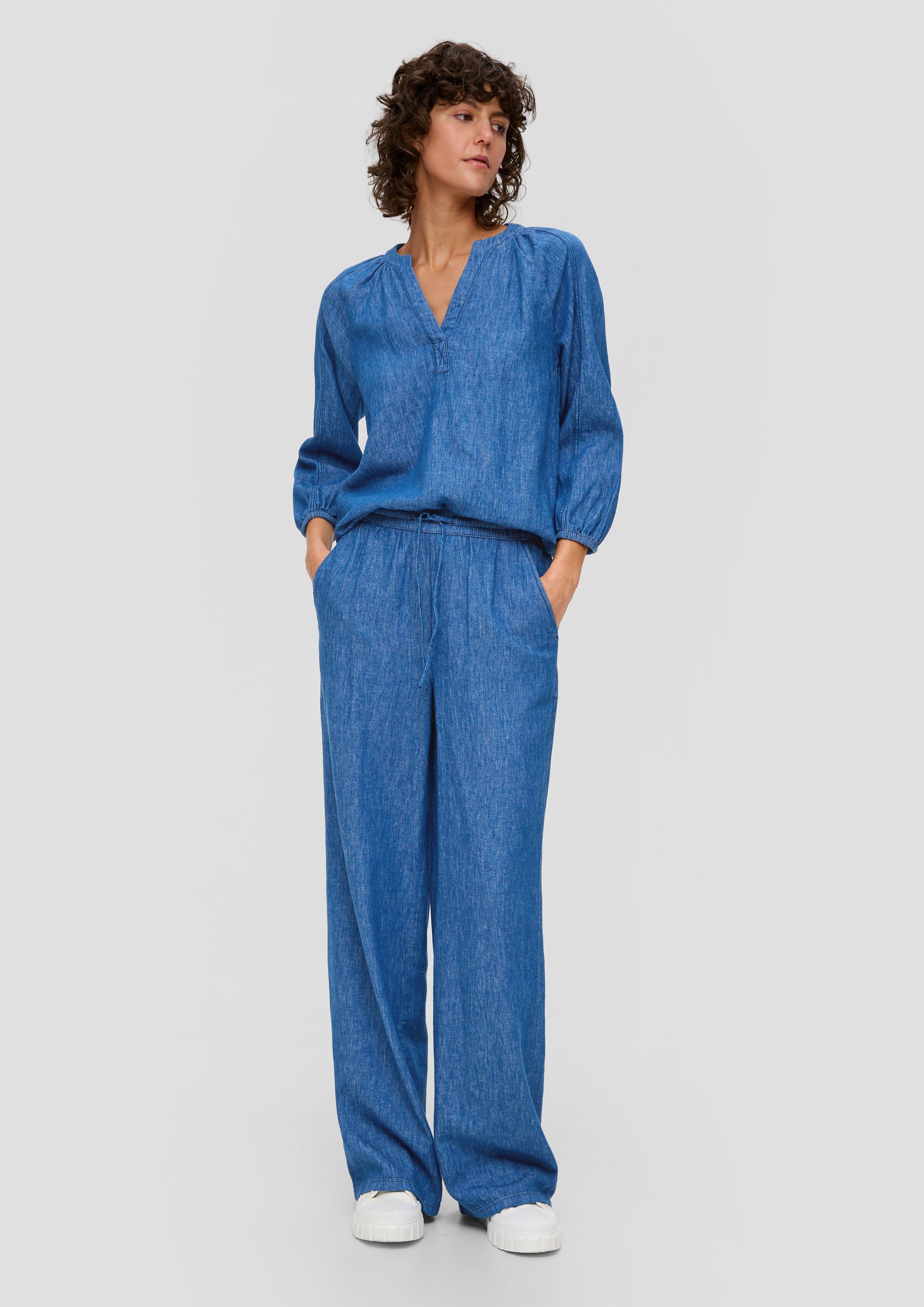 Tunikabluse aus Leinenmix in Denim-Optik  2142322-58Y6