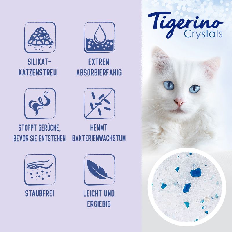Probierpaket Tigerino Crystals Katzenstreu 6 x 5 l