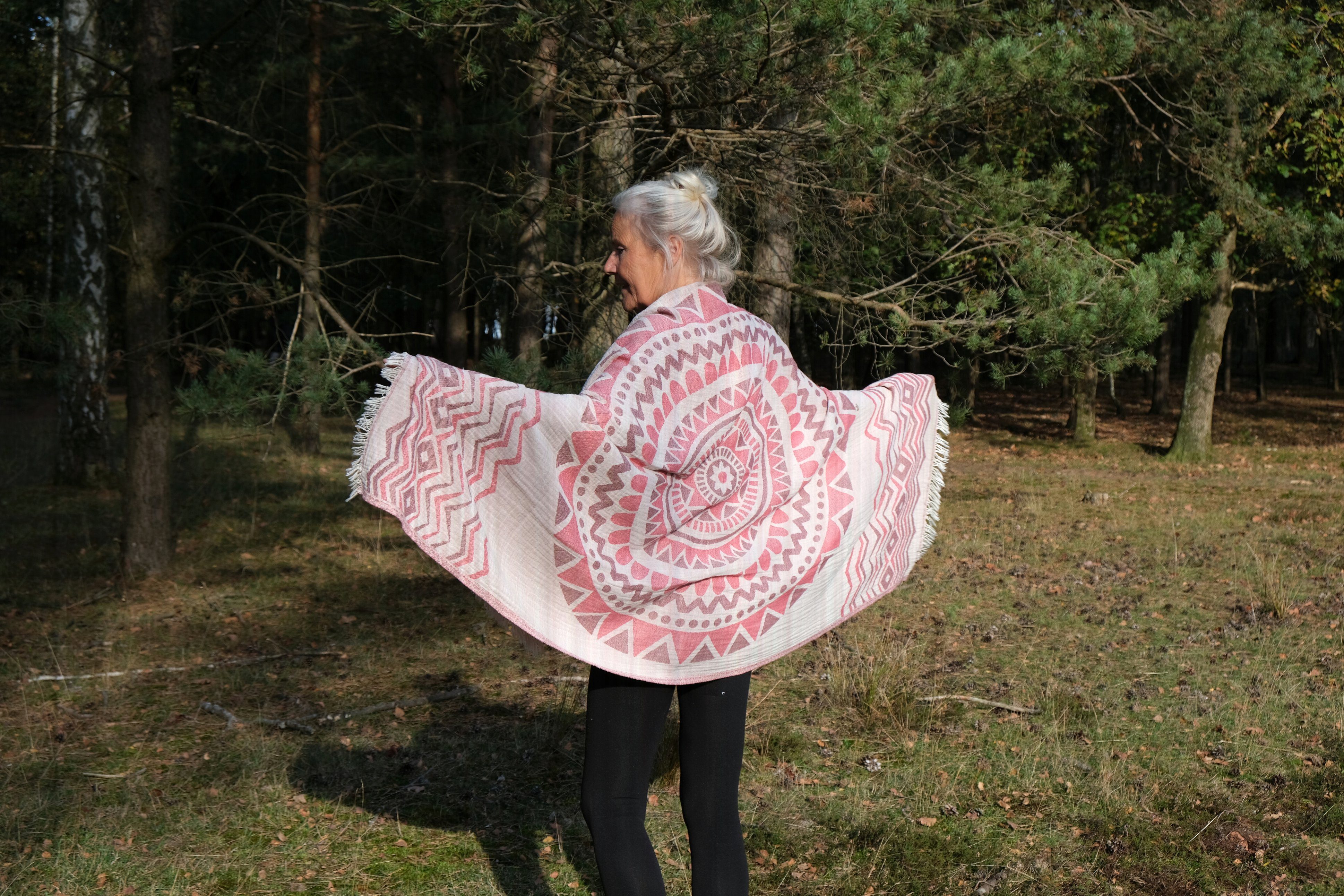 Seidenmädchen Multifunktionstuch Peshtemal MANDALA multifunktional Strandtuch, Saunatuch 100% Baumwolle