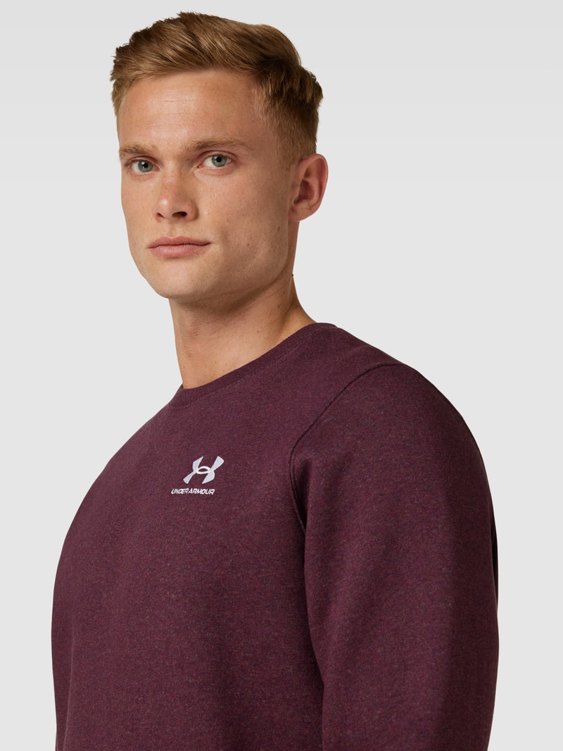 Sweatshirt mit Label-Stitching in bordeaux rot