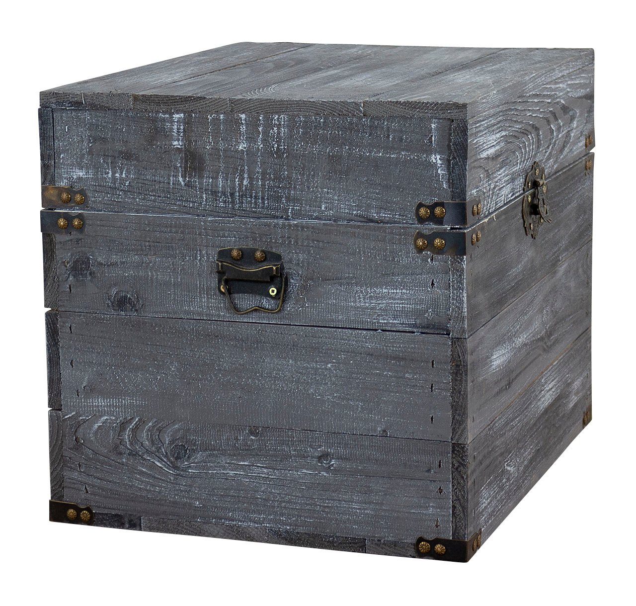 Kistenkolli Altes Land Allzweckkiste Holztruhe Elsa schwarz shabby Schatztruhe Holzkiste mit Deckel Aufbewa