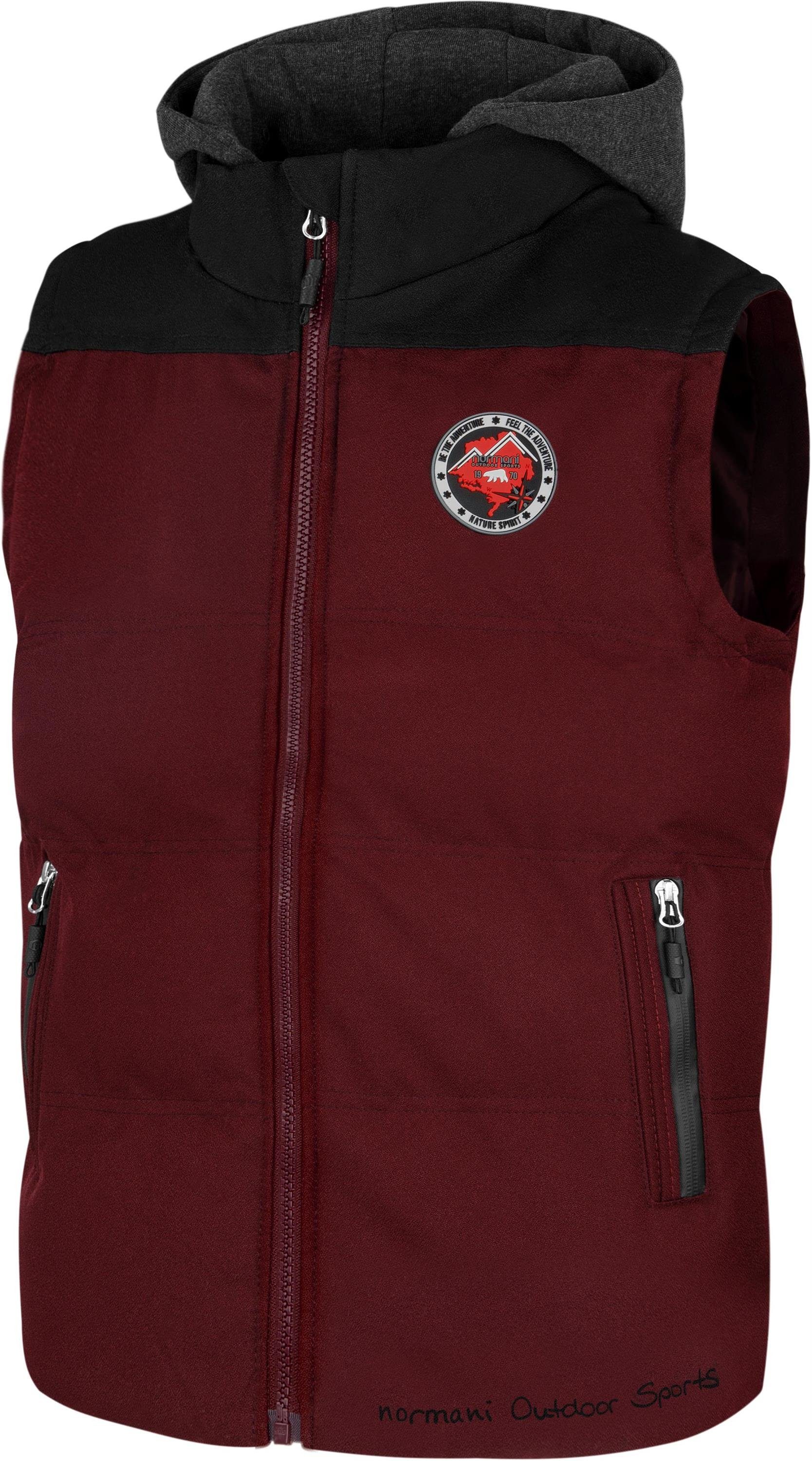 normani Steppweste Kinder Weste Skien (1-tlg) Wattierte Winterweste - winddichter Outdoor Bodywarmer Weste mit Kapuze für Jungen und Mädchen